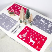 deer Snow Scene Pattern Soft Thickened Cotton Red Christmas Tablecloth Rectangular/Round Dustproof Cover Towel